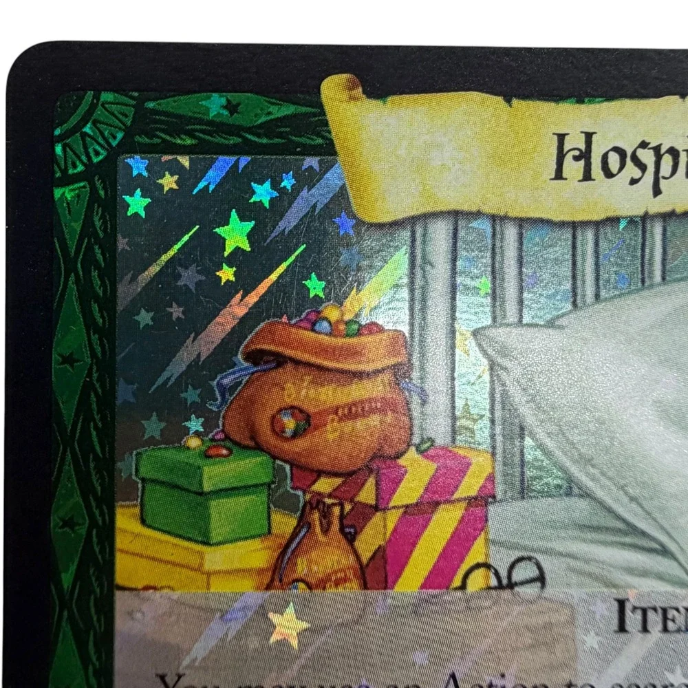 Harry Potter TCG Hospital Bed 12/80 Holo Quidditch Cup 2001 WotC Card Vintage